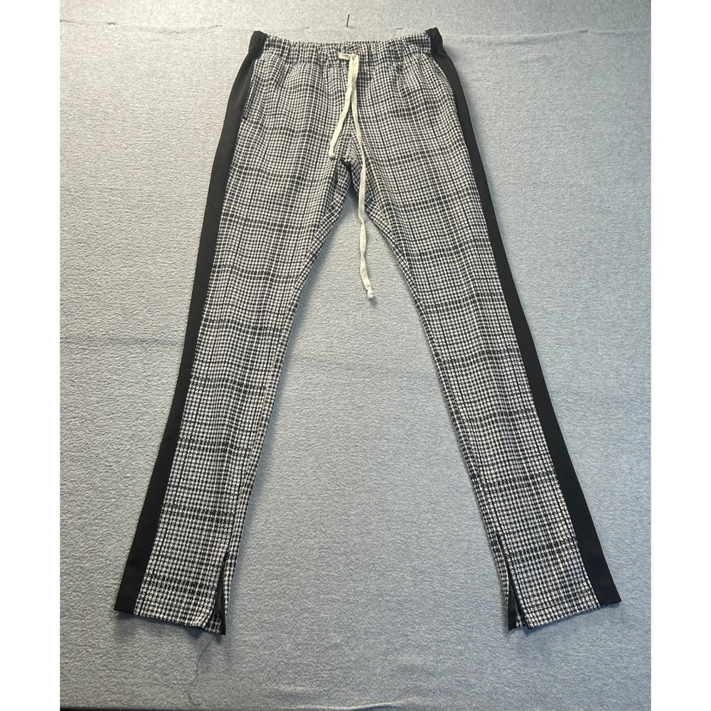 EPTM Glen Plaid Track Pants Mens Large Black White Side Stripe Hiphop Streetwear